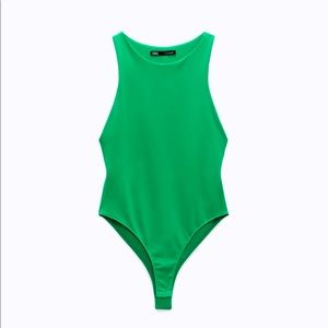 Zara Halter Bodysuit Green (Never Worn!)
